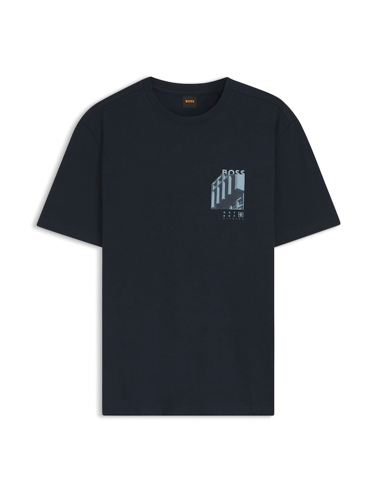 BOSS Blue Regular Fit Graphic T-Shirt - Image 6 of 6 BOSS Blue Regular Fit Graphic T-Shirt - Image 6 of 6
