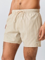 BOSS Cream Sunfish Printed Logo Swim Shorts - Image 1 of 6