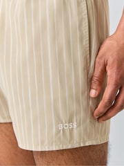 BOSS Cream Sunfish Printed Logo Swim Shorts - Image 5 of 6