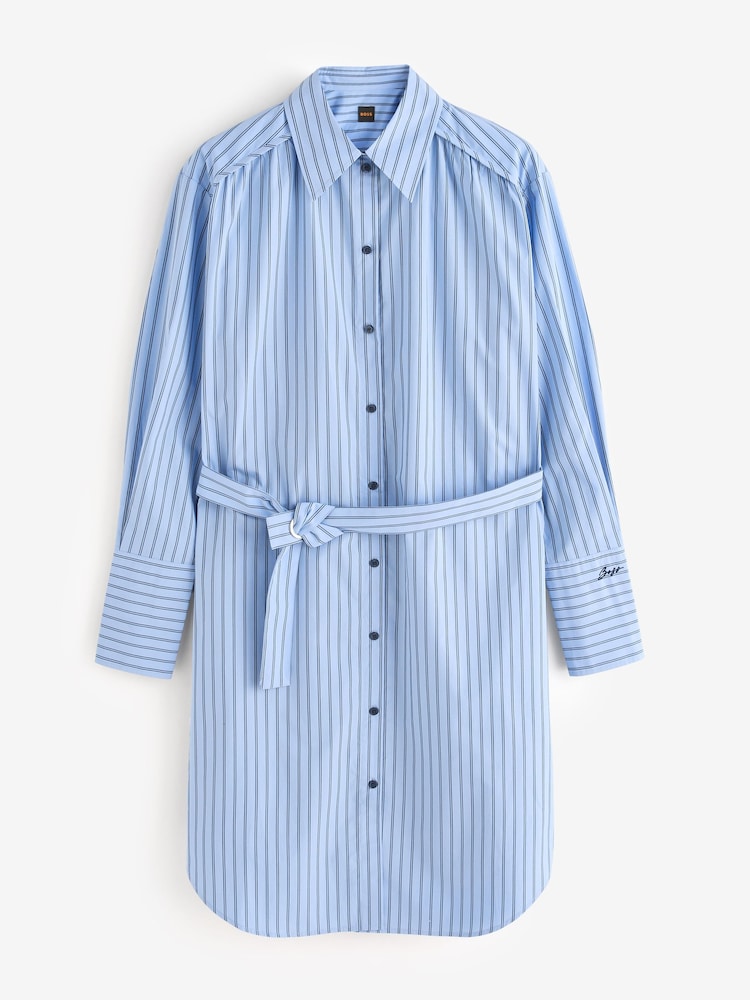 BOSS Green Delegant Stripe Belted Shirt Dress - Image 1 of 1
