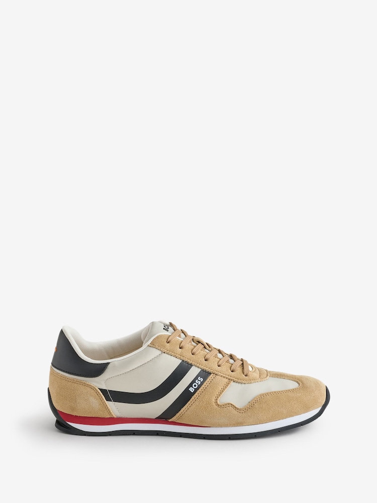 BOSS Cream Levon Logo Trainers - Image 1 of 1