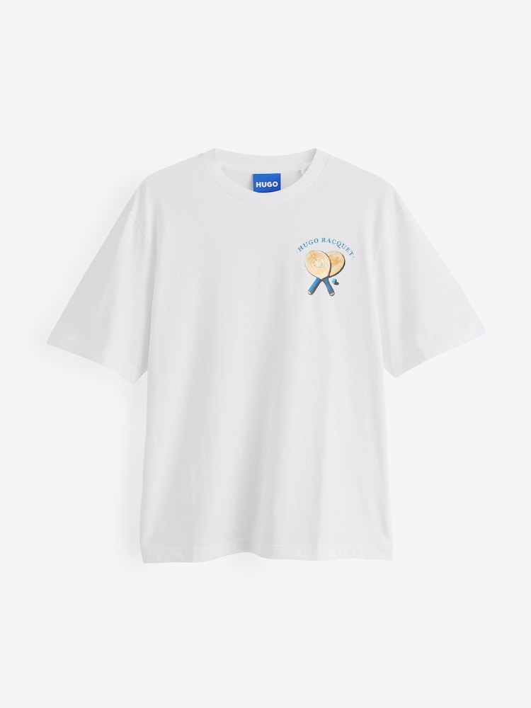 HUGO White Nulaxo Oversize Graphic T-Shirt - Image 1 of 1 HUGO White Nulaxo Oversize Graphic T-Shirt - Image 1 of 1