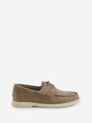 BOSS Cream Sienne Boat Shoes - Image 1 of 1