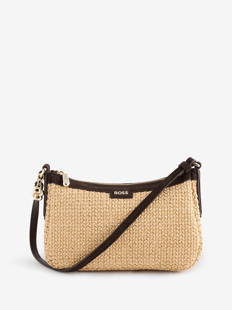 BOSS Natural Numah Raffia Shoulder Bag - Image 1 of 1 BOSS Natural Numah Raffia Shoulder Bag - Image 1 of 1