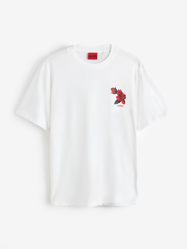 HUGO White Dikerd Graphic T-Shirt - Image 1 of 1