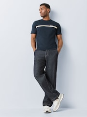 BOSS Blue Authentic Logo Stripe T-Shirt - Image 2 of 5