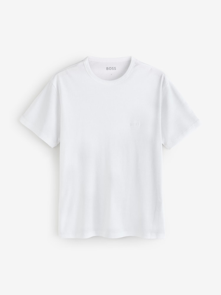 BOSS Black Ribbed Regular Fit Logo T-Shirts 2 Pack - Image 2 of 3 BOSS Black Ribbed Regular Fit Logo T-Shirts 2 Pack - Image 2 of 3