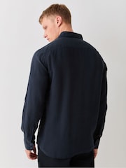 BOSS Blue Relegant Regular Fit 100% Linen Shirt - Image 3 of 5