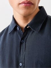BOSS Blue Relegant Regular Fit 100% Linen Shirt - Image 4 of 5
