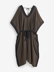 BOSS Brown All Over Print Monogram Logo Kaftan Cover-Up - Image 1 of 1