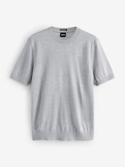 BOSS Grey Umauro Knitted T-Shirt - Image 1 of 1