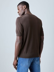 BOSS Brown Umauro Knitted T-Shirt - Image 3 of 5