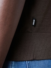 BOSS Brown Umauro Knitted T-Shirt - Image 4 of 5