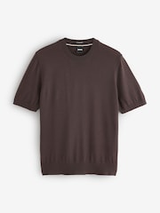 BOSS Brown Umauro Knitted T-Shirt - Image 5 of 5