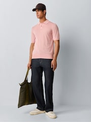 BOSS Pink Nolano Regular Fit Knitted Polo Shirt - Image 5 of 5