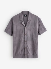 BOSS Purple Noy Regular Fit Knitted Shirt - Image 1 of 1
