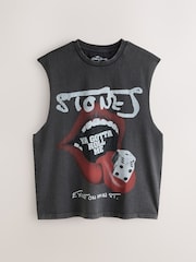 Pilkos spalvos „Rolling Stones“ - Plovinta marškinėlių palaidinė su grafiniu raštu - 5 paveikslėlis iš 7