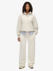 Superdry White Studios Half Zip Sweat Top - Image 1 of 5