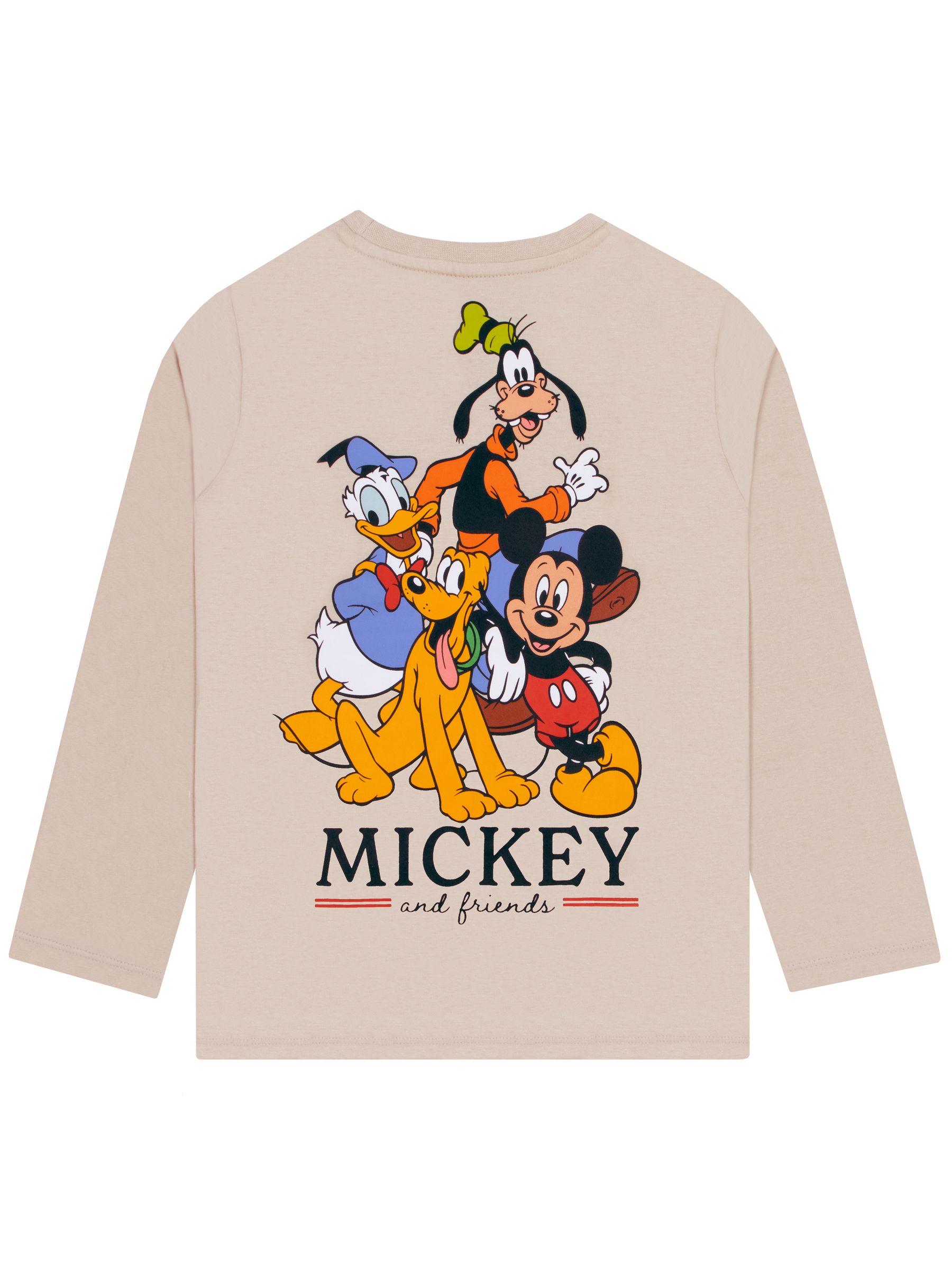 Buy Character Natural Disney Mickey Mouse Long Sleeve T-Shirt from