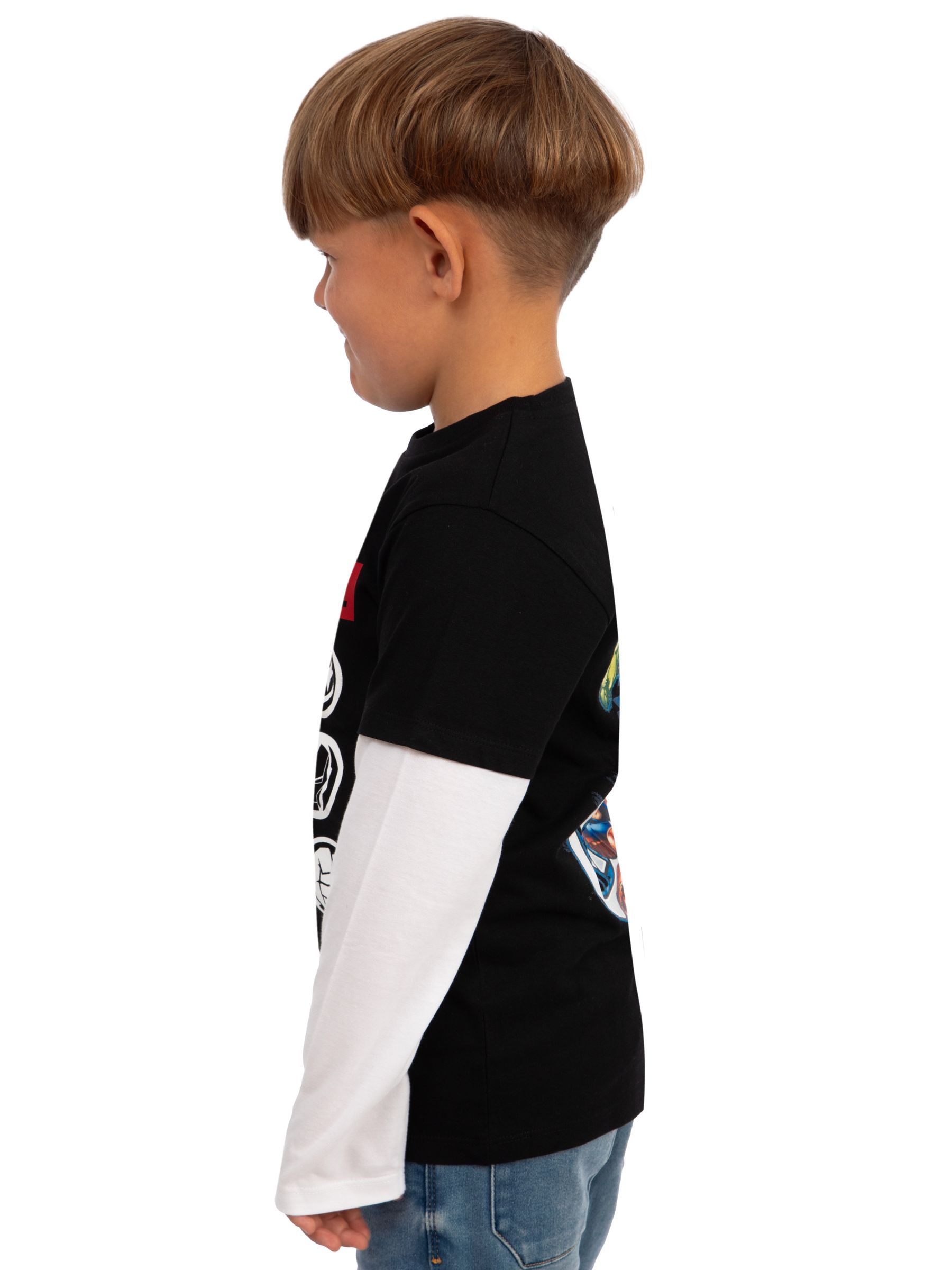 Maglietta Marvel Avengers Bambino Maniche Lunghe - Cotone E Poliestere, Collo Cutaway