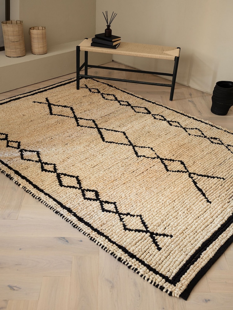Asiatic Rugs Bleach & Black Souk Jute Rug - Image 1 of 7