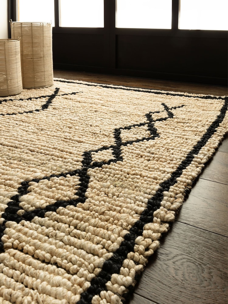 Asiatic Rugs Bleach & Black Souk Jute Rug - Image 2 of 7