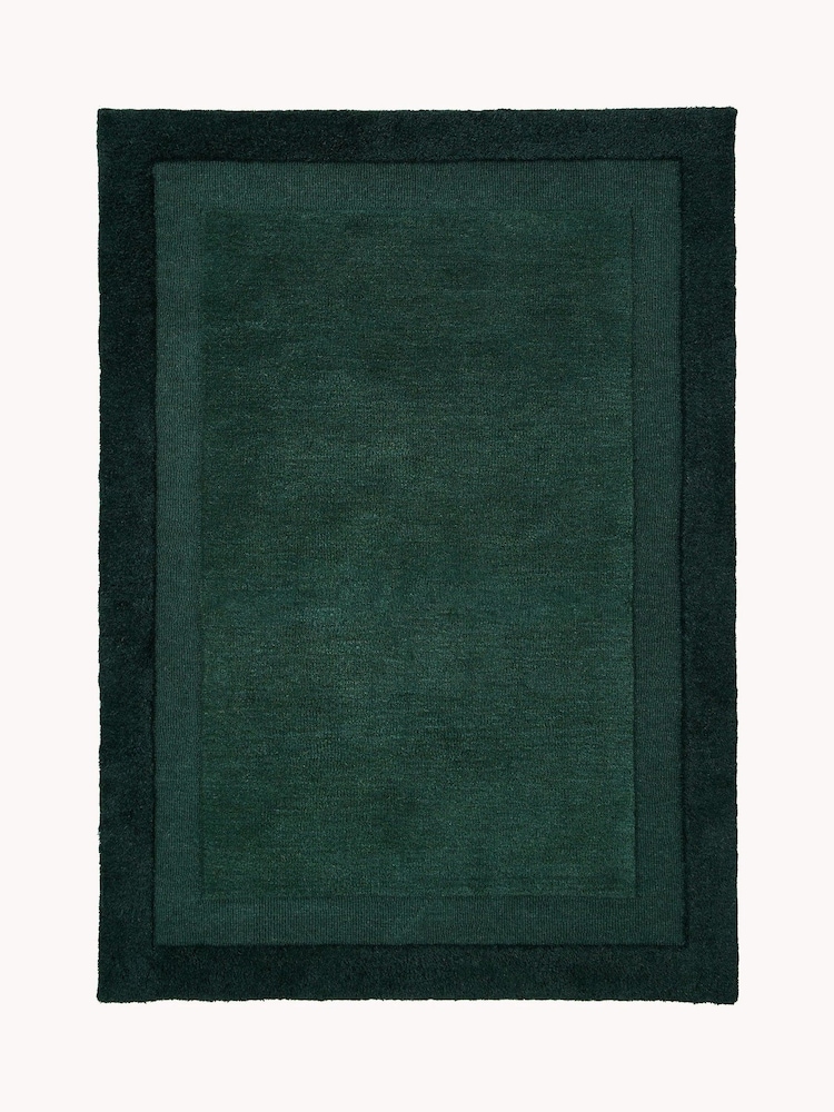 Origin Rugs Dark Green Stacked Border Rug - Image 5 of 5 Origin Rugs Dark Green Stacked Border Rug - Image 5 of 5