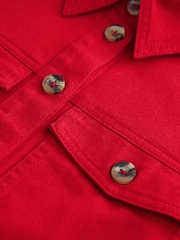 Red Overhead Twill Shirt Dress - Image 6 of 7