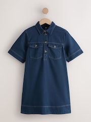 Indigo Blue Utility Shirt Mini Dress - Image 5 of 7
