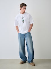 White 7Up Flower Graphic Relaxed Fit T-Shirt - Image 2 of 10