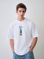 White 7Up Flower Graphic Relaxed Fit T-Shirt - Image 3 of 10