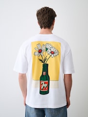 White 7Up Flower Graphic Relaxed Fit T-Shirt - Image 4 of 10