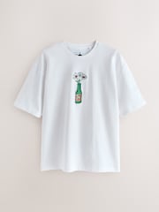 White 7Up Flower Graphic Relaxed Fit T-Shirt - Image 6 of 10