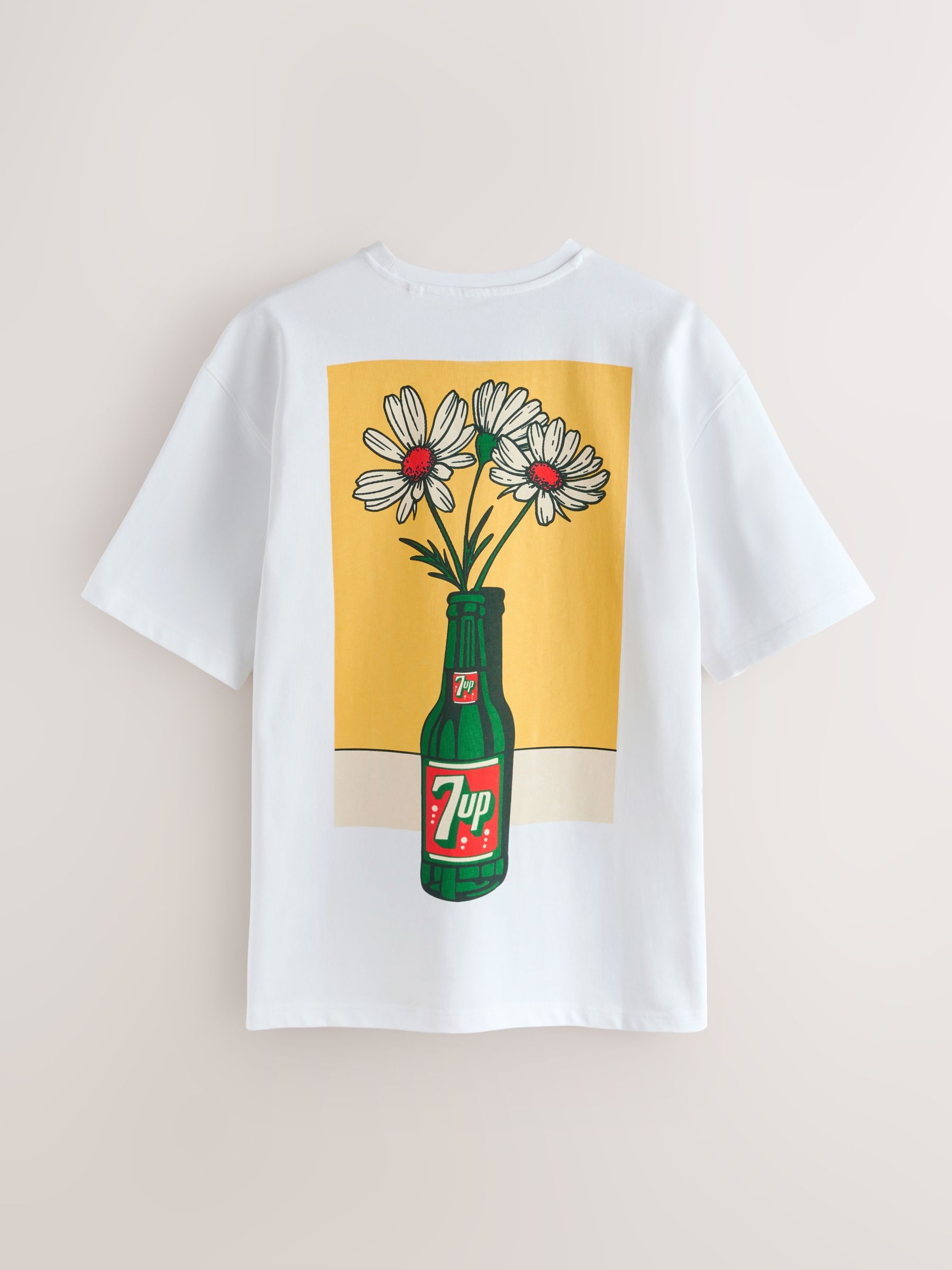 Buy White 7Up Flower Graphic Relaxed Fit T-Shirt from Next Romania