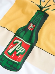 White 7Up Flower Graphic Relaxed Fit T-Shirt - Image 9 of 10