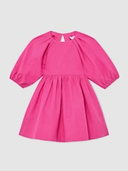 Reiss Mandy Puff-Sleeve Cut-Out Back Dress - Imaginea 2 din 5