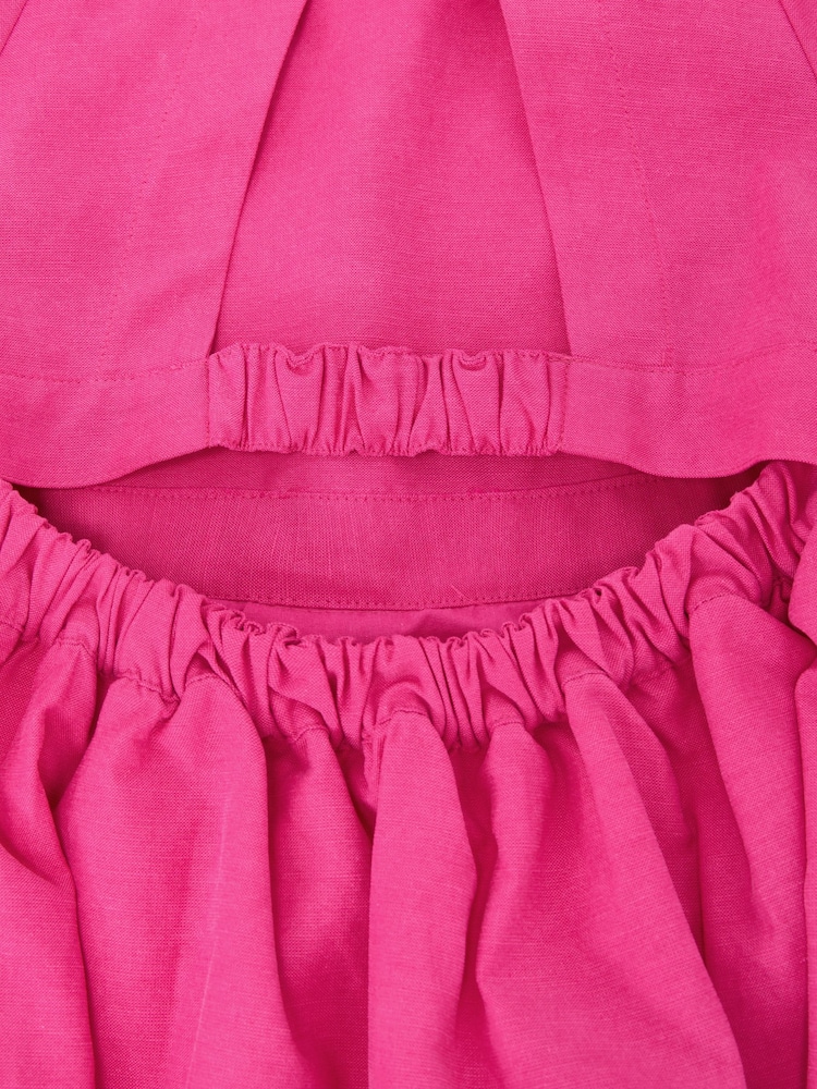 Reiss Mandy Puff-Sleeve Cut-Out Back Dress - Imaginea 5 din 5