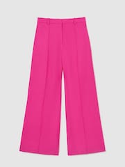 Reiss Pink Charli Wide-Leg Pintuck Trousers with Linen - Image 2 of 7