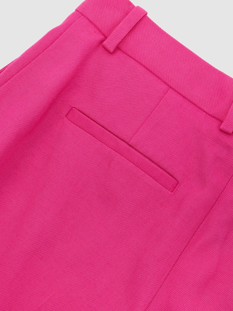 Reiss Pink Charli Wide-Leg Pintuck Trousers with Linen - Image 7 of 7 Reiss Pink Charli Wide-Leg Pintuck Trousers with Linen - Image 7 of 7