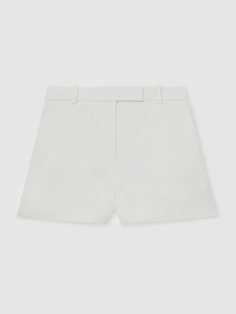 Reiss White Alyx Linen-Blend Tailored Shorts - Image 2 of 6