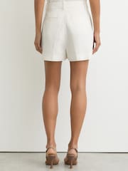 Reiss White Alyx Linen-Blend Tailored Shorts - Image 5 of 6