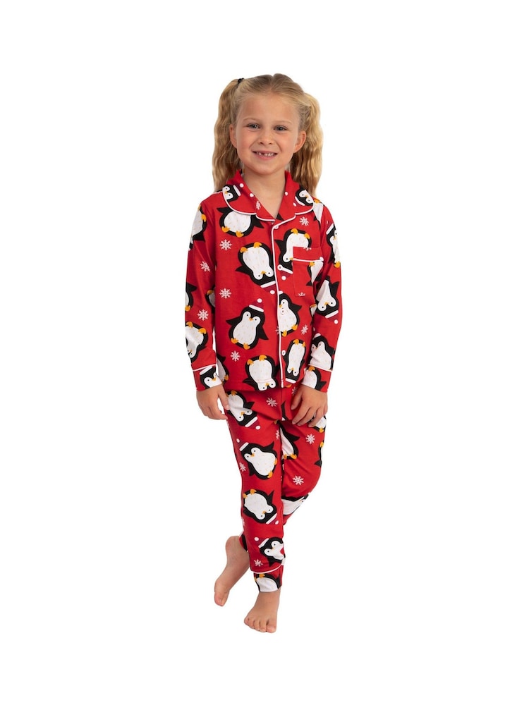 Conjunto de pijama navideño de pingüino con botones de Harry Bear - Imagen 1 de 12