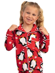 Conjunto de pijama navideño de pingüino con botones de Harry Bear - Imagen 6 de 12