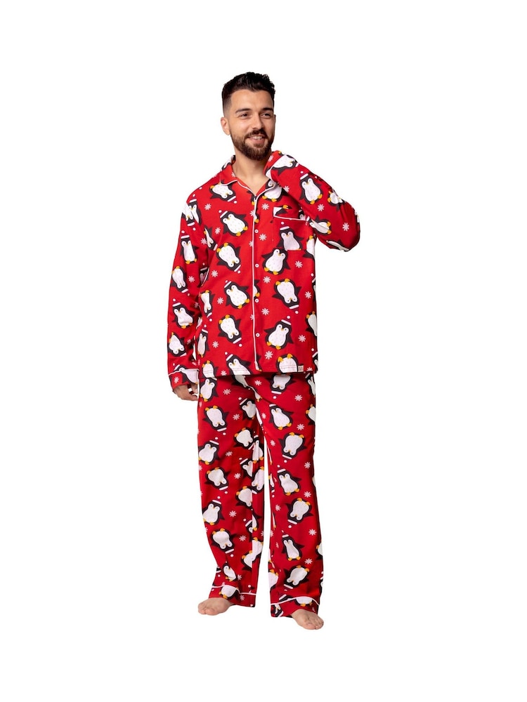 Conjunto de pijama navideño de pingüino con botones de Harry Bear - Imagen 1 de 12