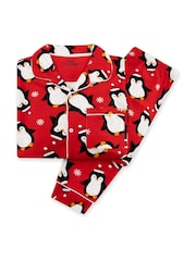 Conjunto de pijama navideño de pingüino con botones de Harry Bear - Imagen 8 de 12
