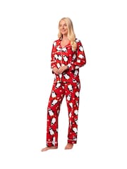 Harry Bear Red Christmas Button Up Penguin Pyjamas Set - Image 1 of 12