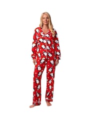 Harry Bear Red Christmas Button Up Penguin Pyjamas Set - Image 5 of 12