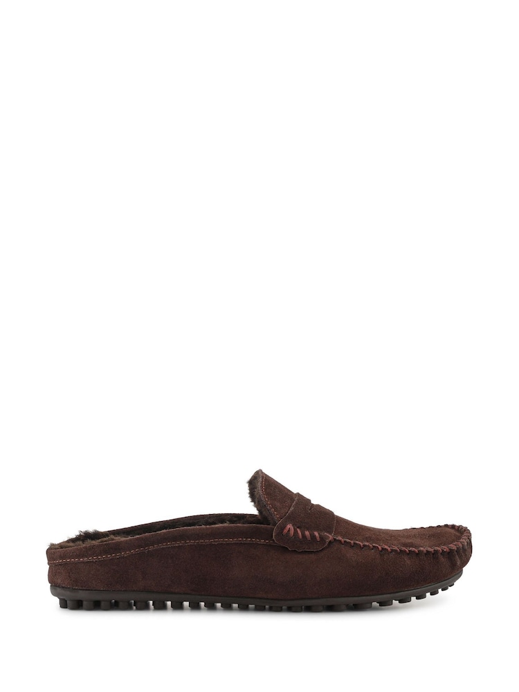 Jones Bootmaker Brown Zap Leather Mule Slippers - Image 1 of 5 Jones Bootmaker Brown Zap Leather Mule Slippers - Image 1 of 5
