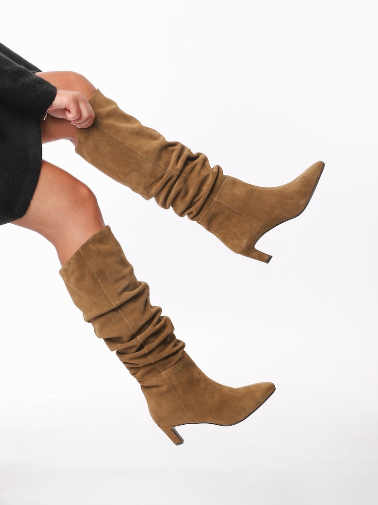 Jones Bootmaker Brown Darlina Leather Slouch Long Boots - Image 1 of 5 Jones Bootmaker Brown Darlina Leather Slouch Long Boots - Image 1 of 5
