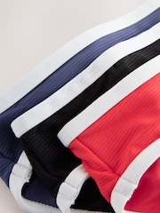 Red/Blue/Black RIb Rib High Leg Bikini Bottoms 3 Pack - Image 10 of 10